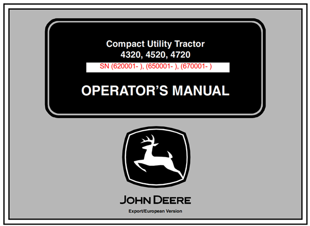 John Deere 4320, 4520, 4720 Compact Utility Tractor