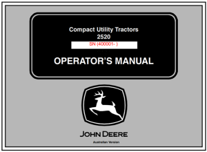John Deere 2520 Compact Utility Tractor Operator's Manual