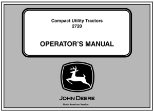 John Deere 2720 Compact Utility Tractor Operator's Manual