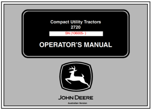 John Deere 2720 Compact Utility Tractor Operator's Manual