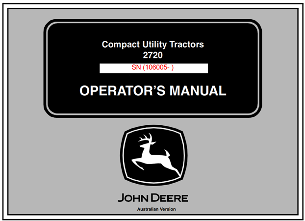 John Deere 2720 Compact Utility Tractor Operator's Manual