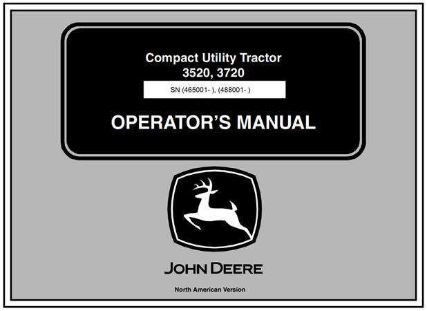 John Deere 3520, 3720 Compact Utility Tractor Operator's Manual