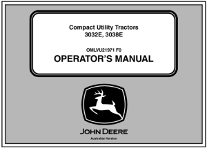 John Deere 3032E, 3038E Compact Utility Tractor