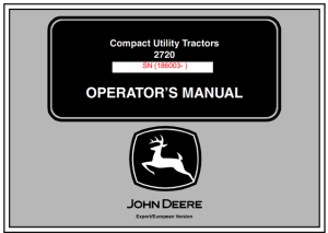 John Deere 2720 Compact Utility Tractor Operator's Manual