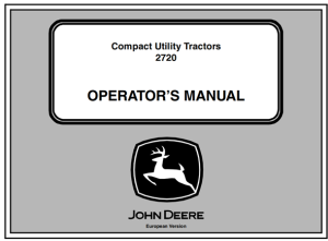 John Deere 2720 Compact Utility Tractors Operator's Manual