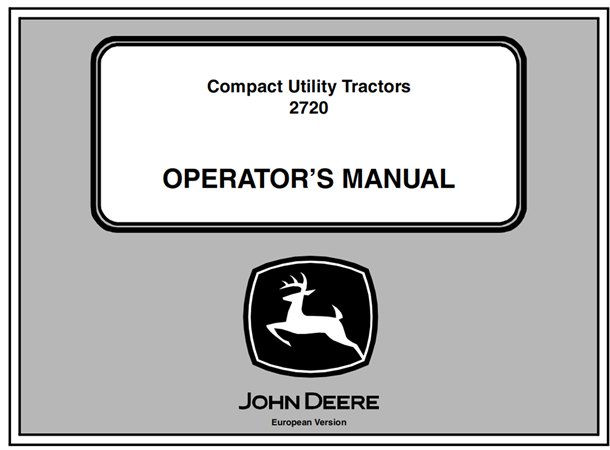 John Deere 2720 Compact Utility Tractors Operator's Manual