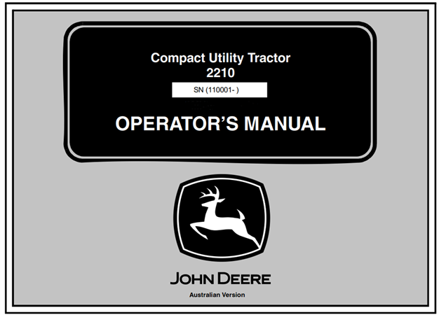 John Deere 2210 Compact Utility Tractor Operator's Manual
