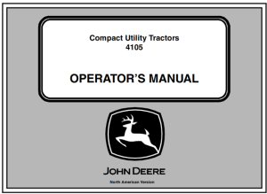 John Deere 4105 Compact Utility Tractor Operator's Manual