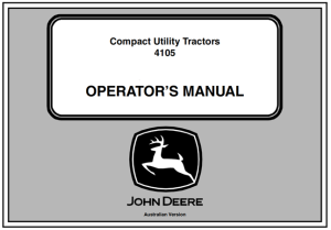 John Deere 4105 Compact Utility Tractor Operator's Manual