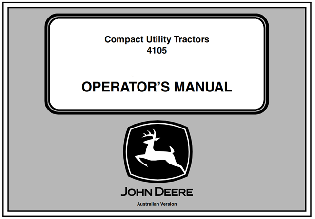 John Deere 4105 Compact Utility Tractor Operator's Manual