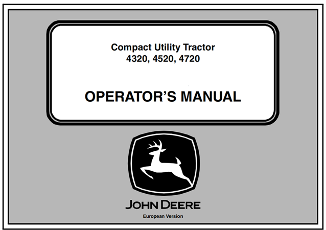 John Deere 4320, 4520, 4720 Compact Utility Tractors