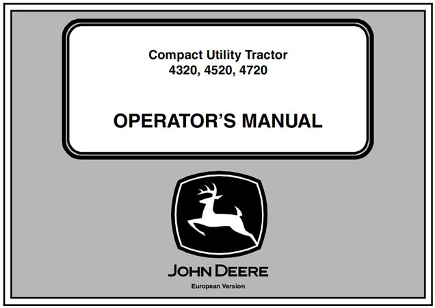 John Deere 4320, 4520, 4720 Compact Utility Tractors