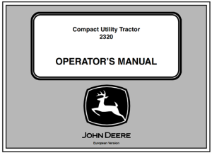 John Deere 2320 Compact Utility Tractor Operator's Manual