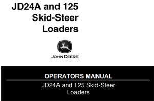 John Deere JD24A & 125 Skid-Steer Loaders Operator's Manual