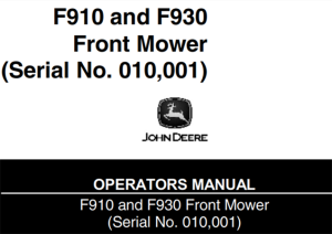 John Deere F910, F930 Front Mower Operator's Manual (Serial No.010,001-)