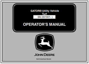 John Deere Turf Gator Utility Vehicle Operator's Manual