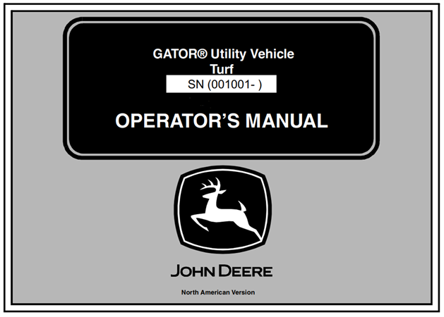 John Deere Turf Gator Utility Vehicle Operator's Manual