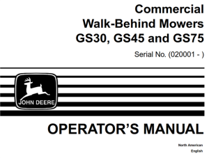 John Deere GS30, GS45, GS75 Commercial Walk-Behind Mowers