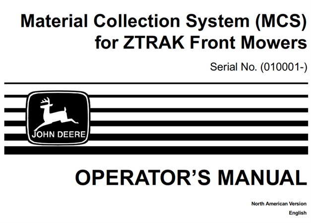 John Deere Material Collection System (MCS) Operator's Manual