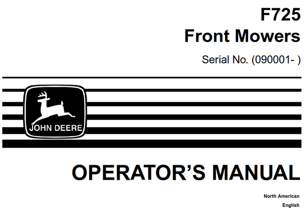 John Deere F725 Front Mowers Operator's Manual