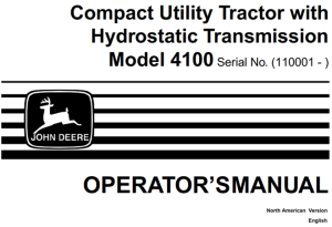 John Deere 4100 Compact Utility Tractor with Hydrostatic Transmission