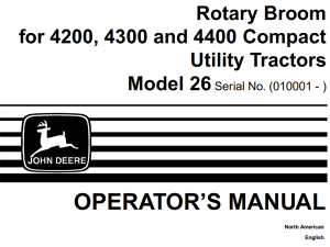 John Deere 26 Rotary Broom Operator's Manual