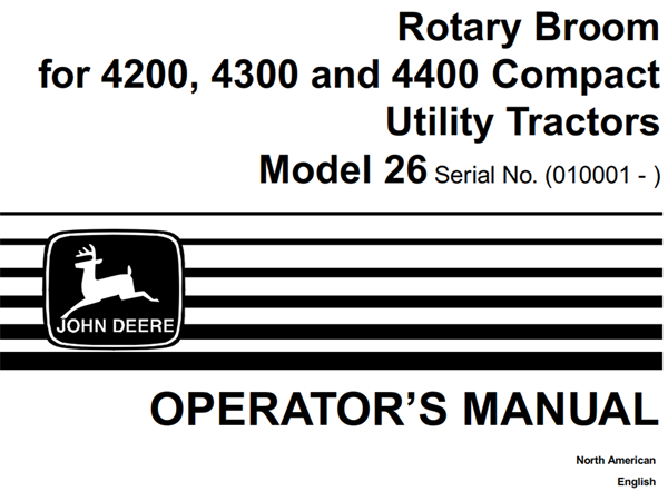 John Deere 26 Rotary Broom Operator's Manual