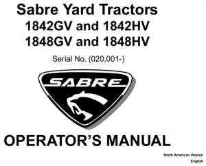 John Deere 1842GV and 1842HV, 1848GV and 1848HV Sabre Yard Tractors