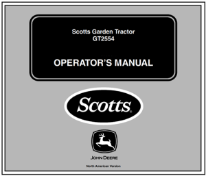 John Deere Scotts GT2554 Garden Tractor Operator's Manual