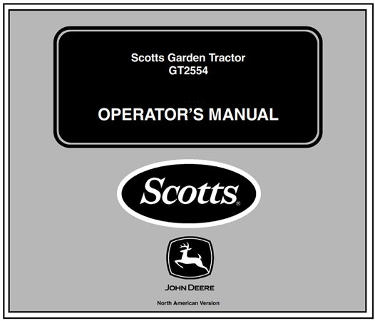 John Deere Scotts GT2554 Garden Tractor Operator's Manual