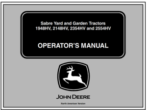 John Deere 1948HV, 2148HV, 2354HV, 2554HV Sabre Yard and Garden Tractors