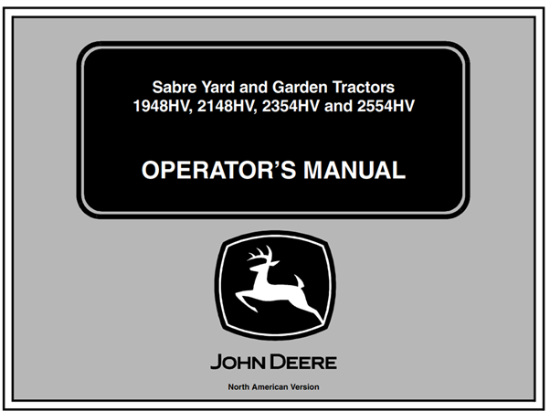 John Deere 1948HV, 2148HV, 2354HV, 2554HV Sabre Yard and Garden Tractors