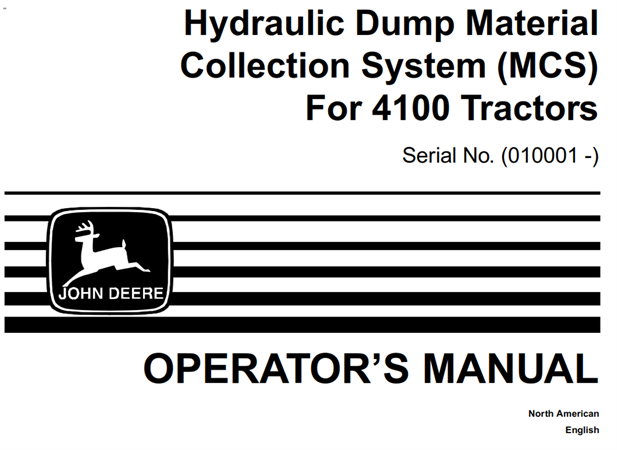 John Deere Hydraulic Dump Material Collection System (MCS)