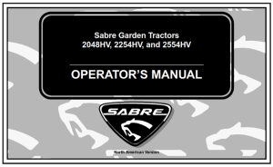 John Deere 2048HV, 2254HV, 2554HV Sabre Garden Tractors