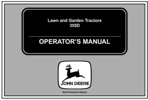 John Deere 355D Lawn and Garden Tractors Operator's Manual
