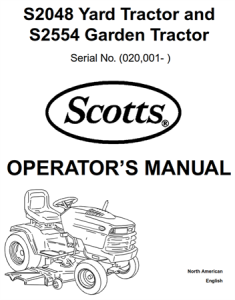 John Deere Scotts S2048 Yard Tractor and S2554 Garden Tractor