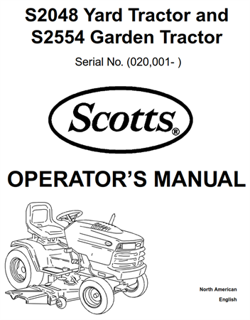 John Deere Scotts S2048 Yard Tractor and S2554 Garden Tractor