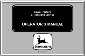 John Deere LTR155 & LTR166 Lawn Tractors Operator's Manual