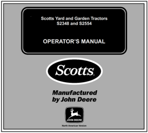 John Deere S2348 & S2554 Scotts Yard and Garden Tractors