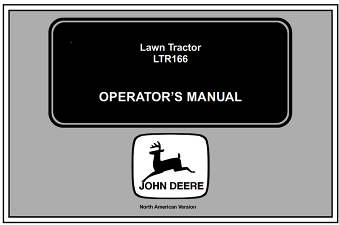 John Deere LTR166 Lawn Tractor Operator's Manual