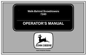 John Deere 724D Walk-Behind Snowblowers Operator's Manual