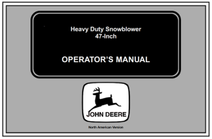 John Deere 47-Inch Heavy Duty Snowblower Operator's Manual