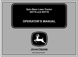 John Deere SST16 & SST18 Spin-Steer Lawn Tractor Operator's Manual