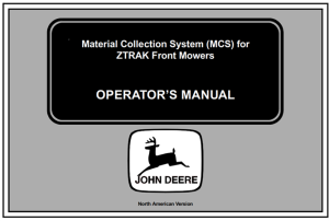 John Deere Material Collection System (MCS) for ZTRAK Front Mowers
