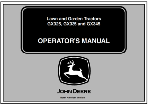John Deere GX325, GX335, GX345 Lawn and Garden Tractors
