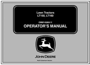 John Deere LT150 & LT160 Lawn Tractors Operator's Manual