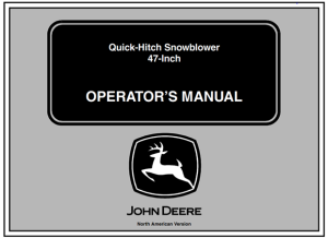 John Deere 47-Inch Quick-Hitch Snowblower Operator's Manual