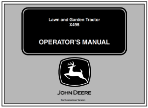 John Deere X495 Lawn and Garden Tractor Operator's Manual