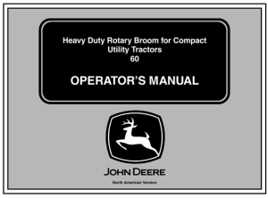 John Deere Heavy Duty Rotary Broom For Compact Utility Tractors 60