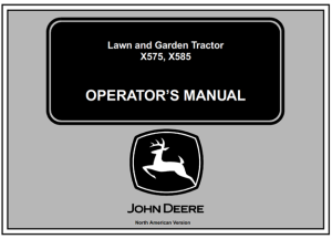 John Deere X575, X585 Lawn and Garden Tractor Operator's Manual